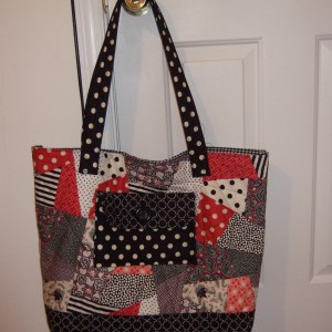 Quilted TOTE BAG - STACK AND SLASH PATTERN