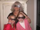 Grandangels Leanna and Sarah and me wearing Hannah Montana 3-D glasses