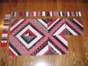 Red, White, and Black Heart String Blocks and Border Strips