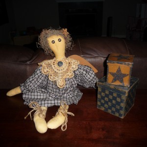 POWHATAN ANTIQUES Angel Doll and Boxes