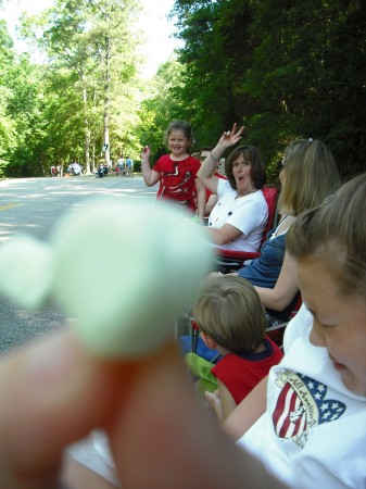 Green Marshmallow hitting my camera!