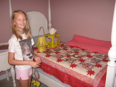 Dancing Fairy Stars Quilt in the PINK room!