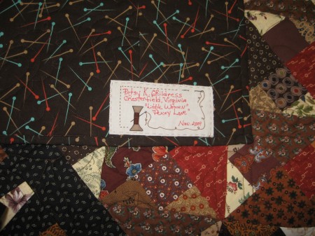 Back of Patsy's Quilt