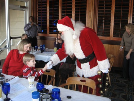 Santa says hello to Cooper