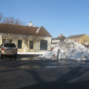 Look at the snow piled up by Quilter's Corner