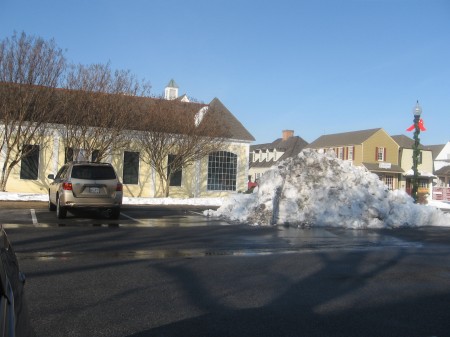 Look at the snow piled up by Quilter's Corner