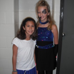 Sarah and Carmen at school