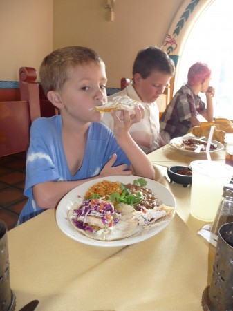 Grown Up James enjoying a feast!