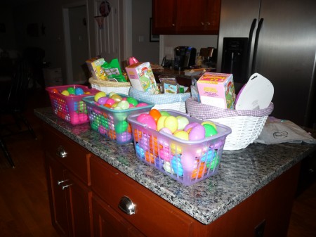 The Eater Bunny has US hide the eggs so the cats won't find them first!