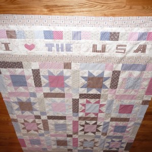 Quilt at funny angle I LOVE THE USA