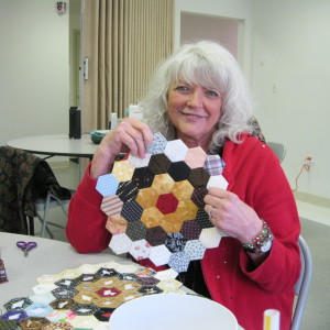 sao's Scrappy Grandmother's Flower Garden Quilt