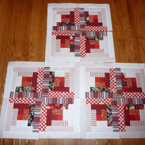 Twelve Log Cabin Blocks for September Exchange