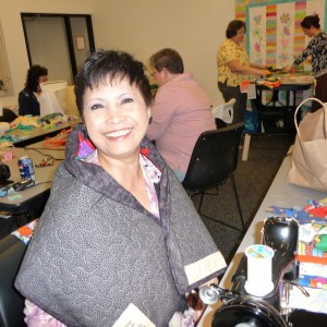 Happy Smiles - Snug  and warm wearing a TABLE RUNNER?