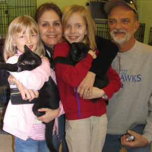 Aunt and Uncle Kitty with Sarah, Leanna, Oreo and Midnight
