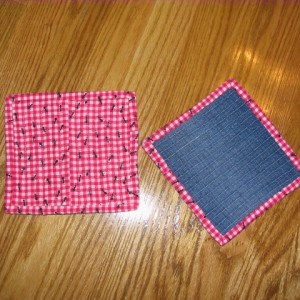 Hot Pad Holders - with Batting and Blue Jeans