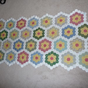 Grandmother's Flower Garden Quilt as of July 08