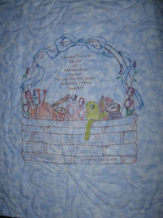 Sara made the label for FRIENDSHIP TIED UP WITH BOWTIES QUILT