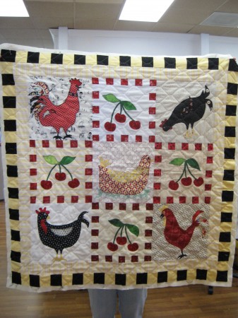 Kathy finished her chicken quilt