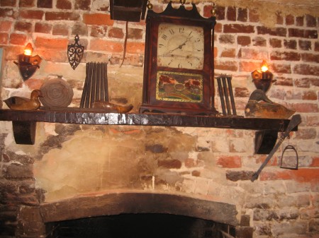 Our fireplace by our table