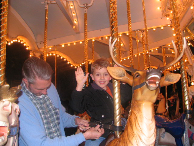 Rob and James on the REINDEER (Merry Go Round)