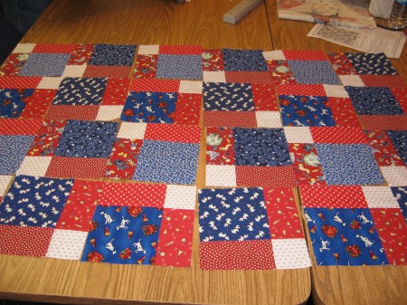 Sheddy's Split Nine-Patch Baby Quilt Layout