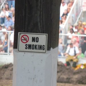 NO SMOKING SIGN AT THE DEMOLITION DERBY
