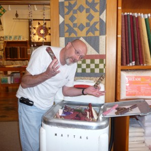 Fred and the Fat Quarters in the Washtub