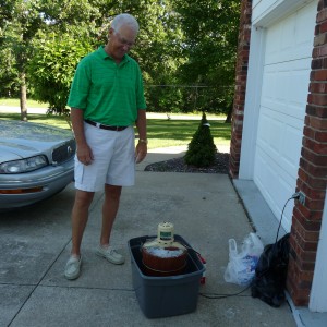 Cousin randy with the ice cream freezer