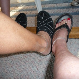 Janie and SAO\'s ankle bracelets