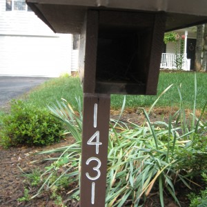 You can\'t see it - but there is a bird nest under the mailbox