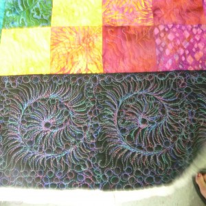 Custom Quilting on Margaret's Quilt Top