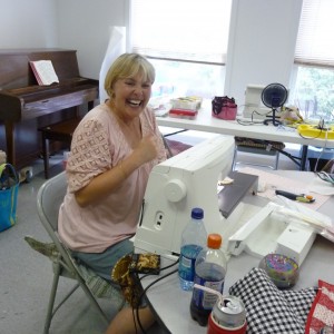 Linda at our Virginia Scrappers SEW IN 