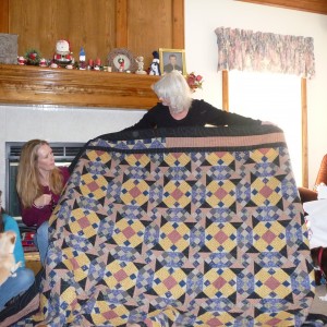 sao with Dustin's Pineapple Crush Quilt